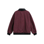 Unisex Reversible Zipper Jacket with Checkered Pattern and Smooth Back Fashion Glam