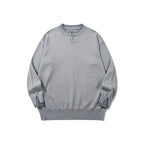 Unisex Oversize Fine Knit Sweater with Henley Button Placket and Slit Cuffs Fashion Glam