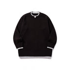 Unisex Relaxed-Fit Fine Knit Sweater with Contrast Cuffs and Extended Ribbed Hem Fashion Glam