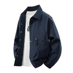 Men's overshirt coach jacket in urban utility style with snap button placket and angled zip pocket Fashion Glam