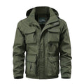 Men's multifunctional field jacket with hood, water-repellent shell, and organizer pockets Fashion Glam
