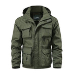 Men's multifunctional field jacket with hood, water-repellent shell, and organizer pockets Fashion Glam