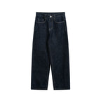 Women High-Waist Straight-Leg Raw-Denim Jeans with Relaxed Fit and Five-Pocket Design Fashion Glam