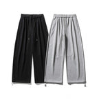 Unisex Wide Sweatpants with drawstring waistband, cord drawstring, and adjustable leg straps Fashion Glam