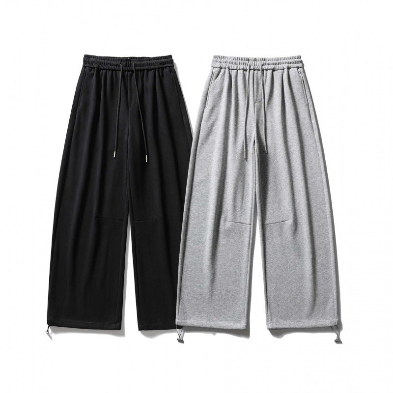 Unisex Wide Sweatpants with drawstring waistband, cord drawstring, and adjustable leg straps Fashion Glam