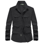 Men's Lightweight Utility Overshirt made of Cotton Blend with Chest Pockets and Relaxed Fit Fashion Glam