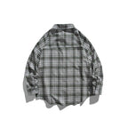 Unisex Oversize Check Shirt Jacket in Boxy Cut with Chest Pocket and Rounded Hem Fashion Glam