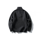 Unisex Structured Half-Zip Knit Sweater with High Stand-Up Collar and Ribbed Rib Knit Fashion Glam