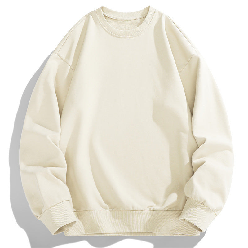 Men's Oversize Crew Neck Sweatshirt with Ribbed Cuffs and Dropped Shoulder Cut Fashion Glam