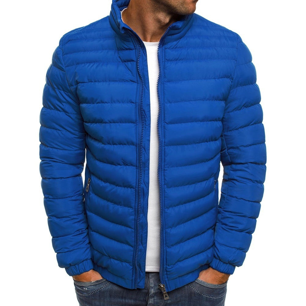 Men's lightweight quilted jacket with high collar and practical pockets Fashion Glam