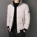 Men's short padded quilted jacket with camouflage lining, ribbed cuffs, and zip pockets Fashion Glam