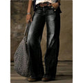 Women's Wide Vintage Jeans with High Waist and Used Wash Fashion Glam