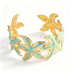 Ladies Open Cuff Bracelet with Expressive Star Motif Fashion Glam