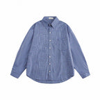 Unisex Oversized Check Shirt in Relaxed Fit with Button-Down Collar, Breast Pocket and Rounded Hem Fashion Glam