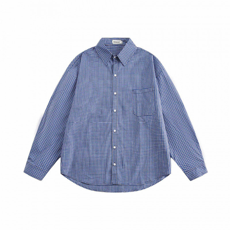 Unisex Oversized Check Shirt in Relaxed Fit with Button-Down Collar, Breast Pocket and Rounded Hem Fashion Glam