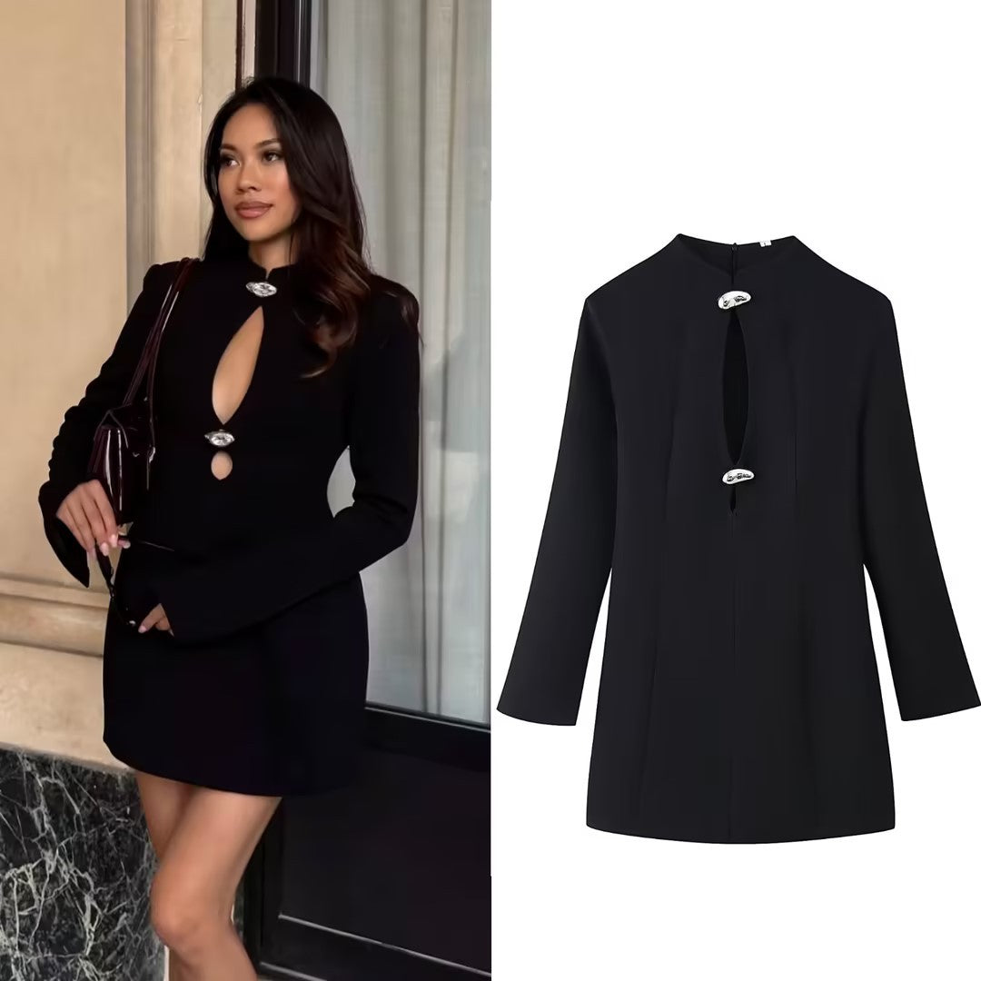 Women’s Longline Tunic with Central Keyhole and Decorative Buttons Fashion Glam