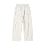 Unisex Wide Cargo Pants with Elastic Waistband, Drawstring and Patch Flap Pockets Fashion Glam