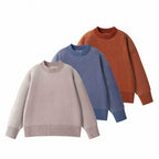 Unisex Oversize Knit Sweater with Round Neck, Ribbed Texture and Extended Hem Fashion Glam