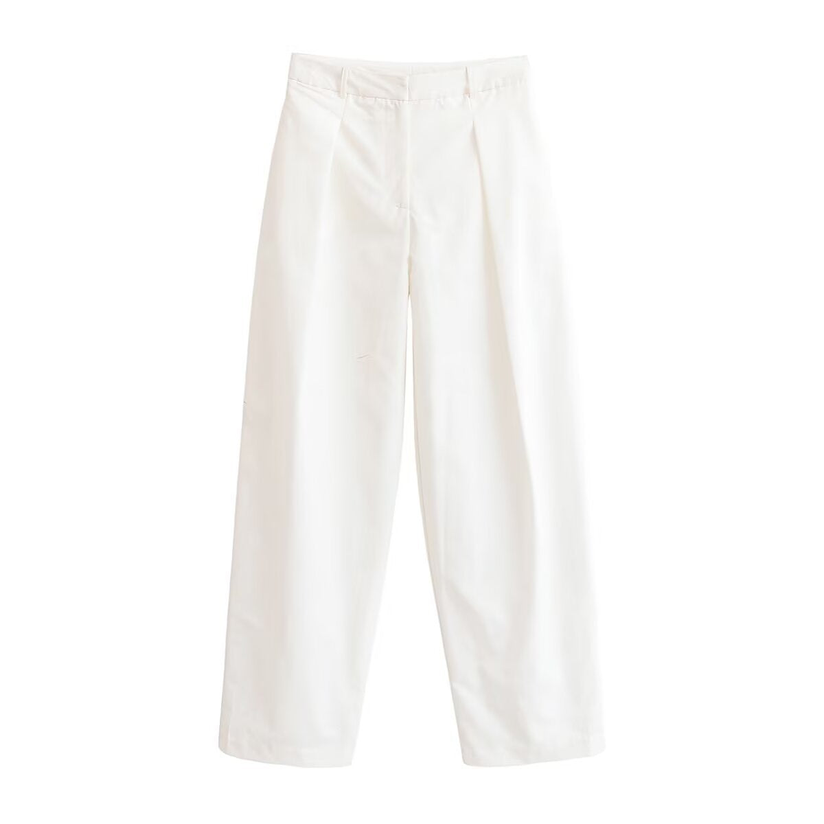 Women's high-waisted wide-leg trouser suit with pleats and crease Fashion Glam