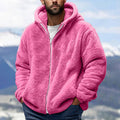 Men's Cozy Teddy Fleece Zip-Up Hoodie with Oversized Fit Fashion Glam
