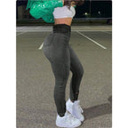 Ladies high-waisted figure-hugging skinny jeans with ankle slits and stretch Fashion Glam