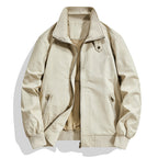 Men's cotton canvas blouson with ribbed cuffs and stand-up collar Fashion Glam
