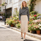 Women Asymmetrical Check Blouse with Integrated Scarf and Button Placket Fashion Glam