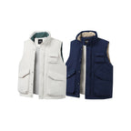 Unisex Padded Utility Vest with Stand-Up Collar and Flap Pockets Fashion Glam