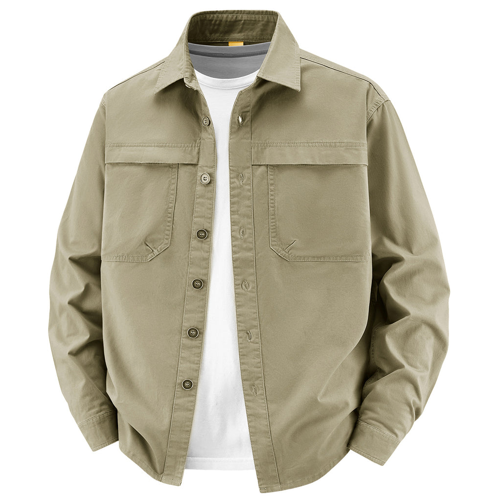 Men's overshirt made of cotton twill with two chest flaps and relaxed fit Fashion Glam