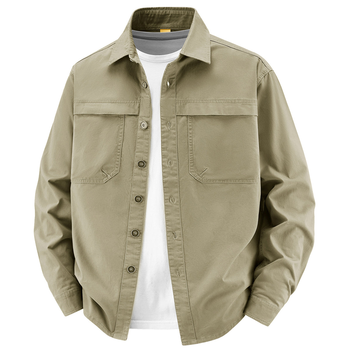 Men's overshirt made of cotton twill with two chest flaps and relaxed fit Fashion Glam