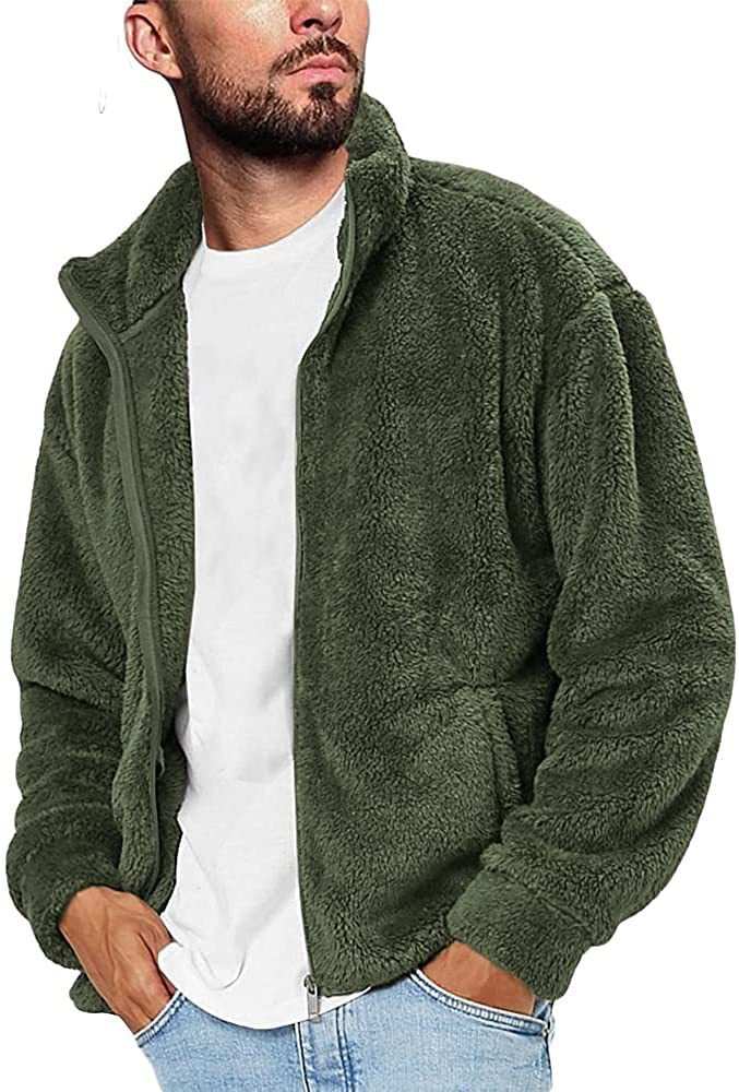 Men's fleece jacket with soft lining and practical pockets Fashion Glam