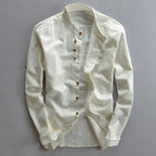Men's Stand Collar Shirt with Hidden Button Placket and Modern Details Fashion Glam