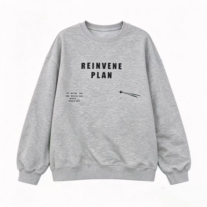 Unisex Oversize Sweatshirt with Round Neck, Statement Print and French Terry Inner Lining Fashion Glam