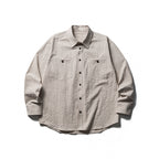 Men's Boxy Overshirt made of lightweight cotton blend with fine check pattern and chest flap pockets Fashion Glam
