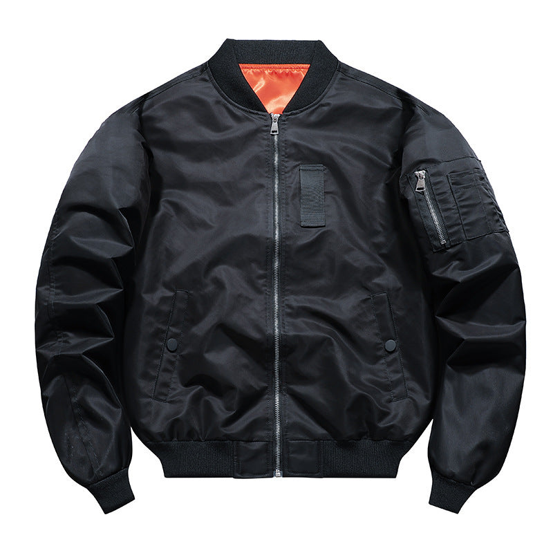 Men's Lightweight Flight Bomber Jacket with Water-Repellent Shell and Contrast Lining Fashion Glam