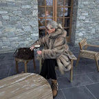 Women's Luxury Faux Fur Coat with A-Line Cut, Hood, and Microfiber Lining Fashion Glam