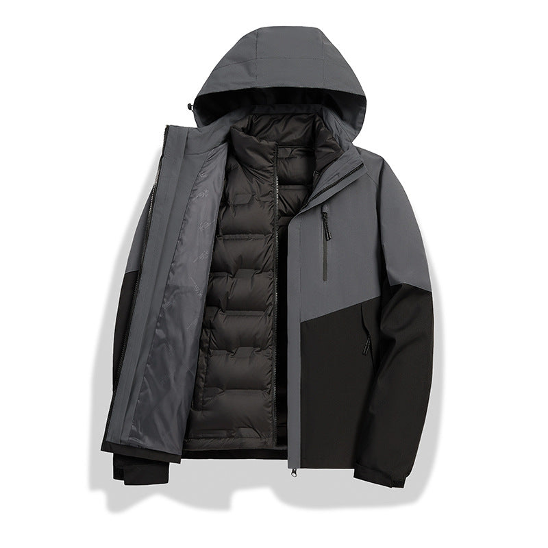 Men's Convertible Winter Jacket with Removable Quilted Lining Fashion Glam
