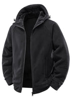 Men's Padded Hooded Fleece Jacket with Teddy Lining and Full-Length Zip Fashion Glam