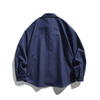 Men's overshirt-jacket in worker look with contrasting leather-look chest pocket Fashion Glam