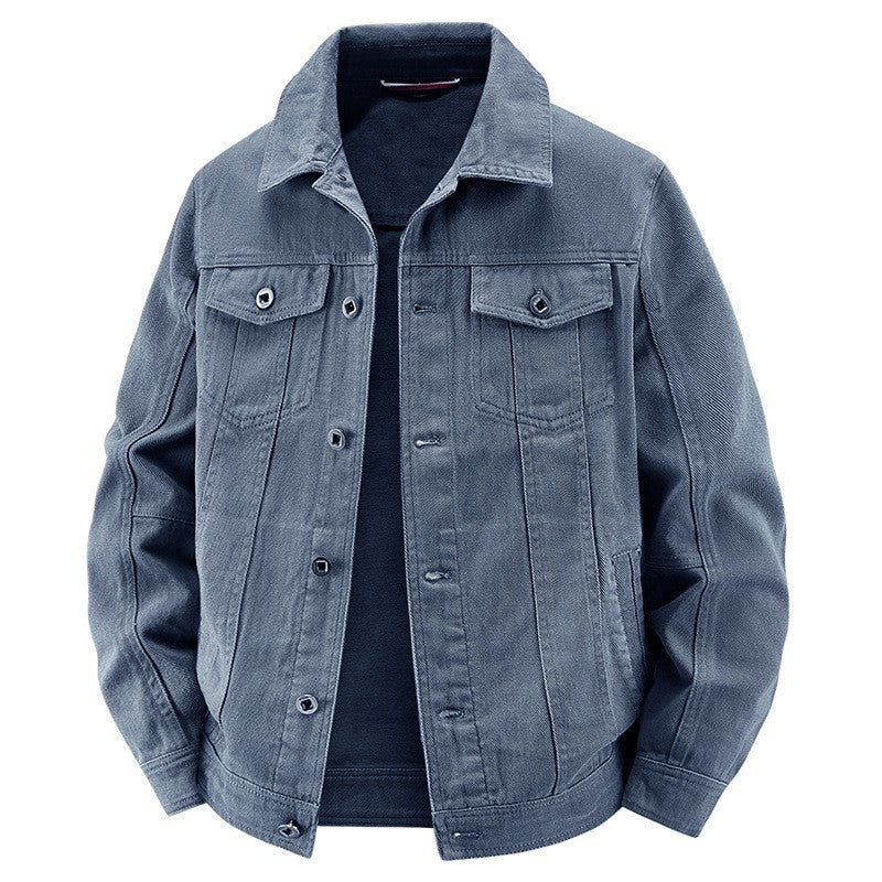 Men's jeans trucker jacket in vintage look with structured seam design and chest pockets Fashion Glam