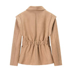 Women Oversized Blazer with Shawl Collar and Patch Pockets Fashion Glam