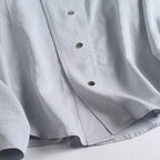 Women Light Oversized Blouse Jacket with Stand Collar and Concealed Snap Button Placket Fashion Glam