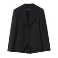 Women's Tailored One-Button Blazer with Extra Wide Shawl Collar and Slim Silhouette Fashion Glam