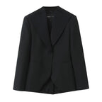 Women's Tailored One-Button Blazer with Extra Wide Shawl Collar and Slim Silhouette Fashion Glam