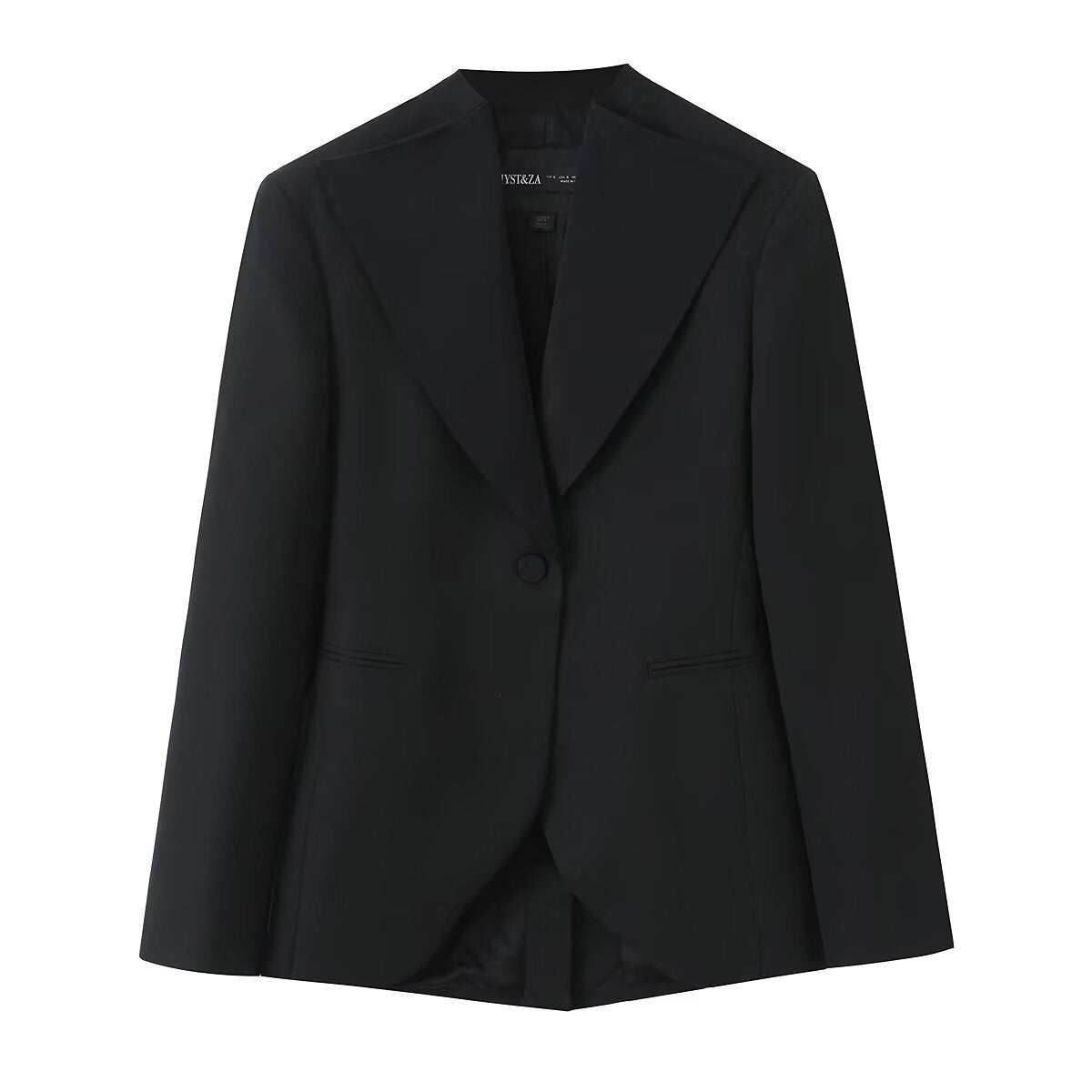 Women's Tailored One-Button Blazer with Extra Wide Shawl Collar and Slim Silhouette Fashion Glam
