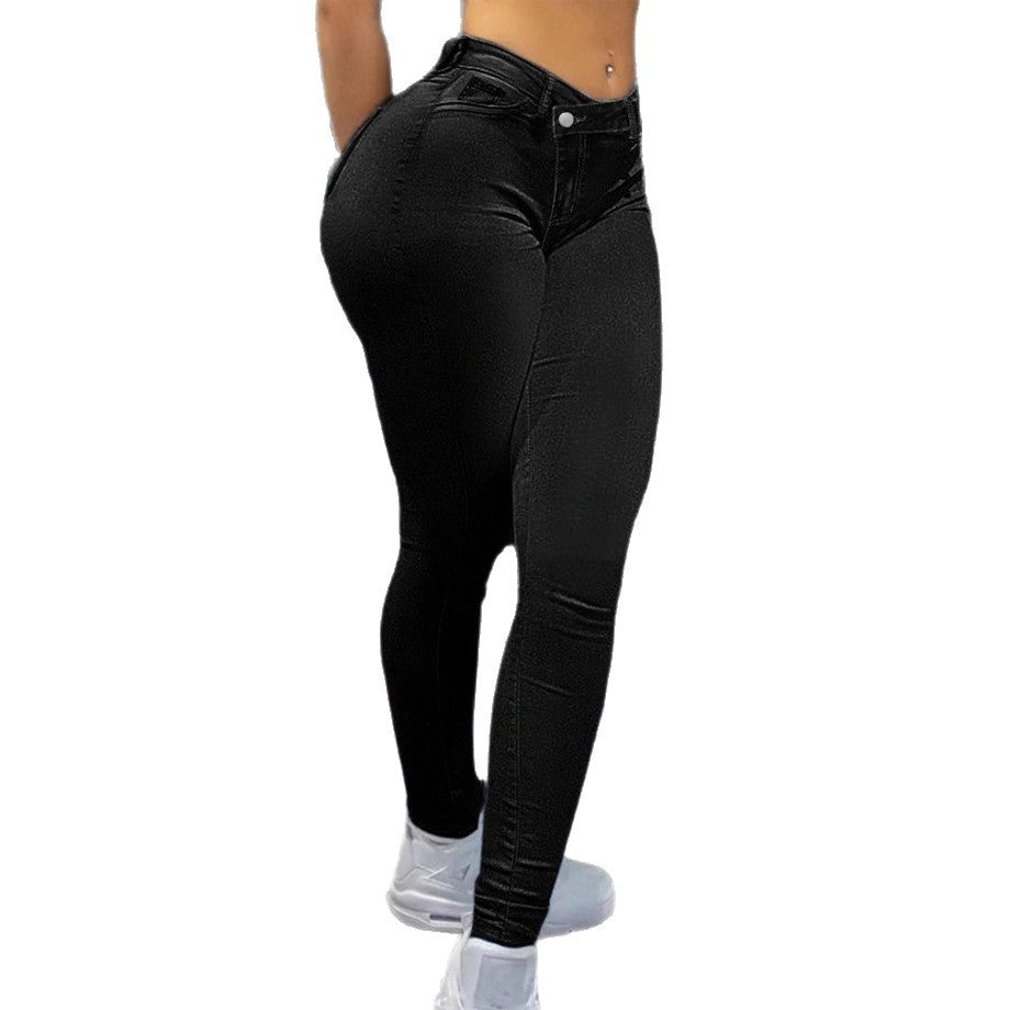 Women High-waisted Sculpting Skinny Jeans with shaping Butt Lift and elastic Comfort Waistband Fashion Glam