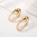Ladies Hanging Earrings with Innovative, Gold-colored Design Fashion Glam