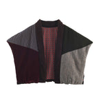 Women's Quilted Patchwork Vest with Voluminous Shawl Collar Fashion Glam