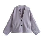 Women Boxy Wool Blend Cropped Coat with Minimalist Silhouette Fashion Glam