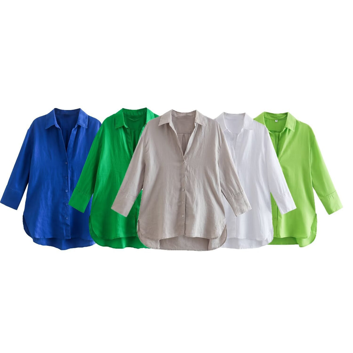 Women's Lightweight Oversized Shirt with High Back Hem, Linen Look and Concealed Button Placket Fashion Glam